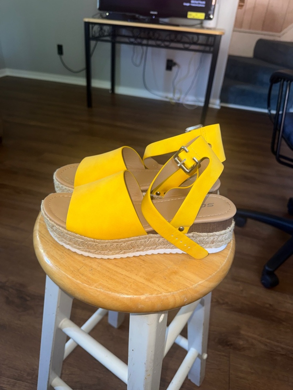 Soda Yellow Platform Espadrille Sandals